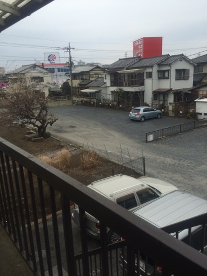 玄関から見える眺望・・西側に梅の木見っけ